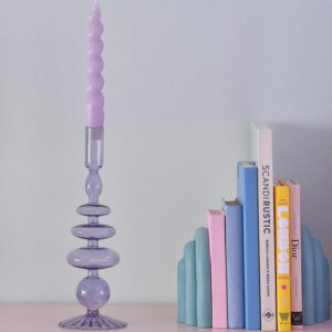 Bubble glass candle holder Lilac