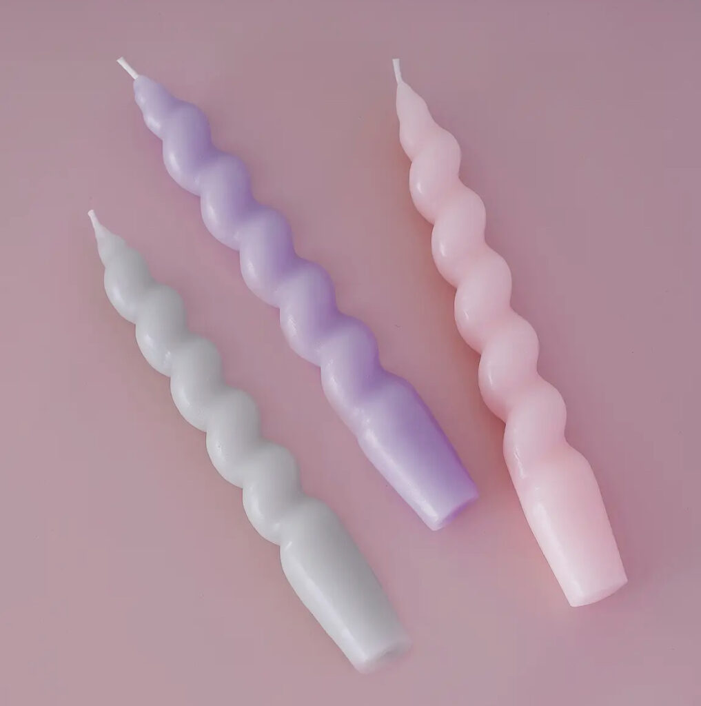 Spiral Candle- Pastel Green