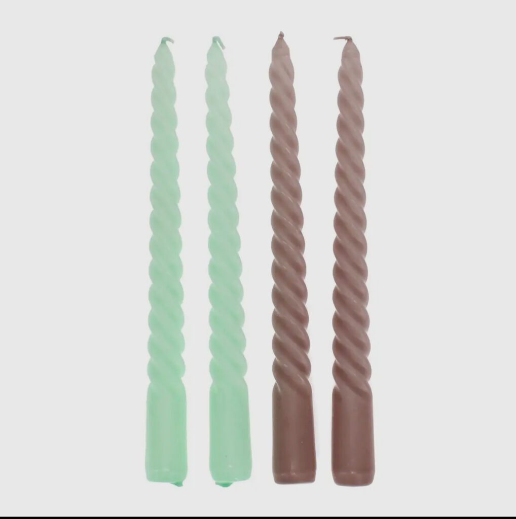 Twisted Candle - Mint Green