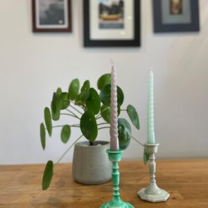 Enamel candle stick- Light Grey