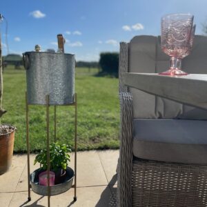 Galvanised Zinc Ice Bucket with removable tray