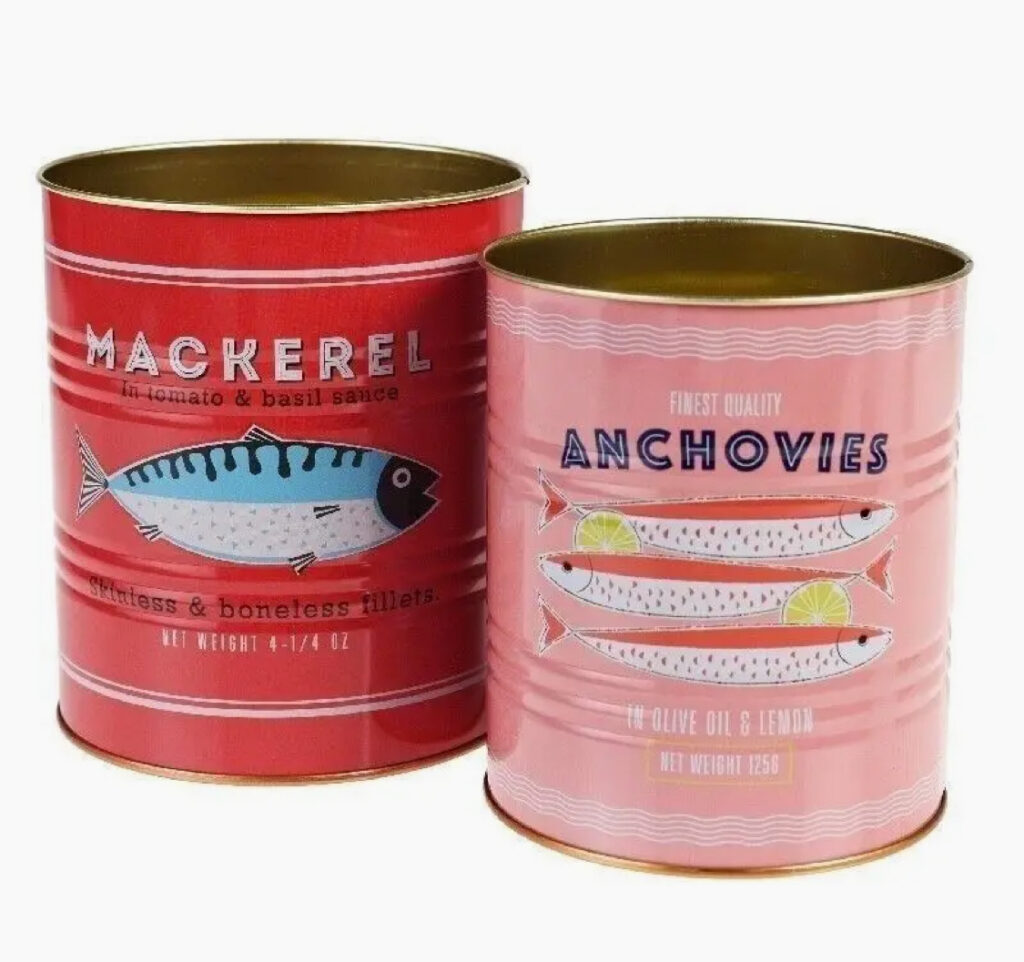 Rex London Set of 2 Storage Tins Fish Design