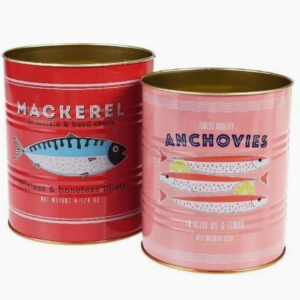 Set of 2 Storage Tins Fish Design