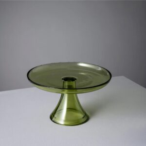 Glass Cake Stand Sage 21cm