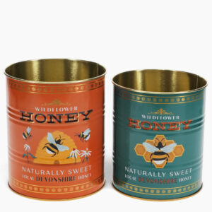 Set of 2 Storage Tins Honey Design
