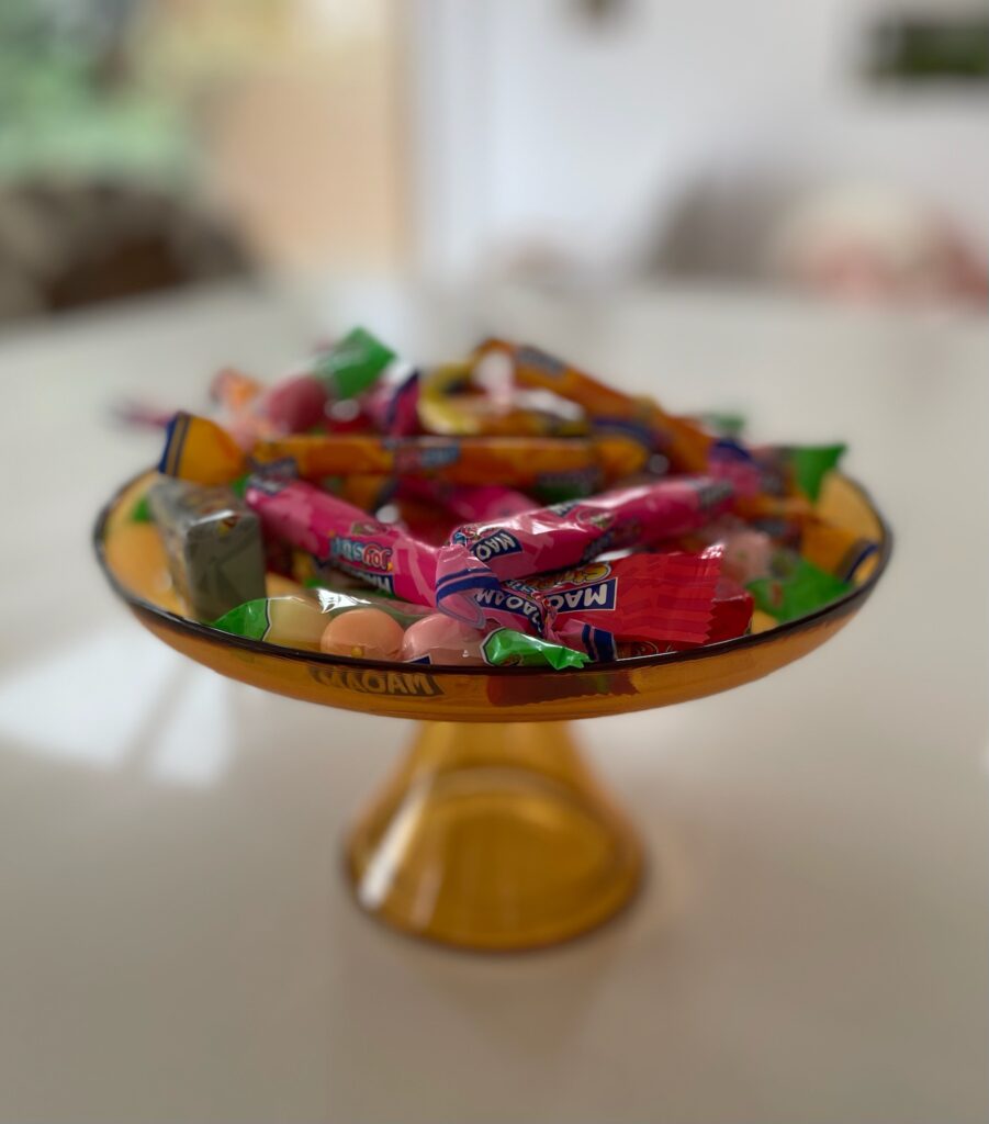 Glass Cake Stand Amber 21cm
