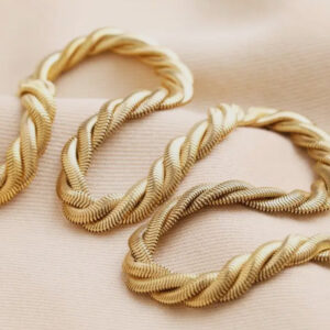 Gold Chunky Triple Snake Chain Necklace in Gold