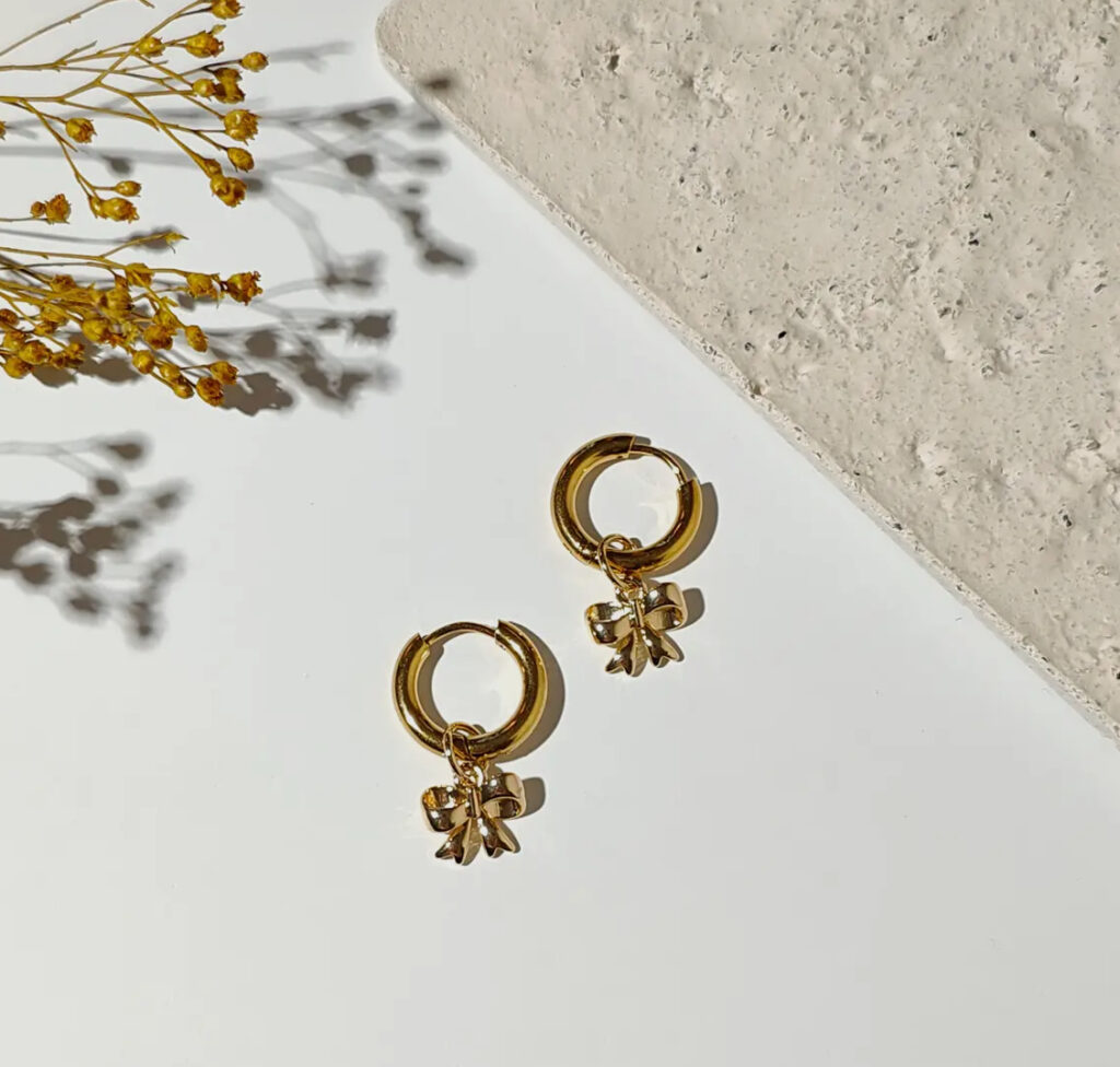 Bow Huggie Hoop Earrings