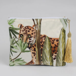 Velvet Zip Purse -Leopard