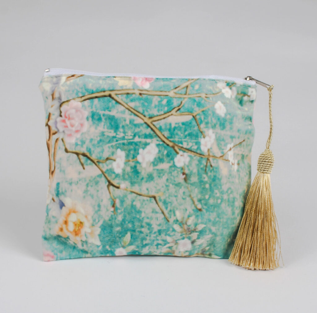 Velvet Zip Purse Japanese Blossom