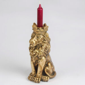 Regal Lion Candlestick Holder
