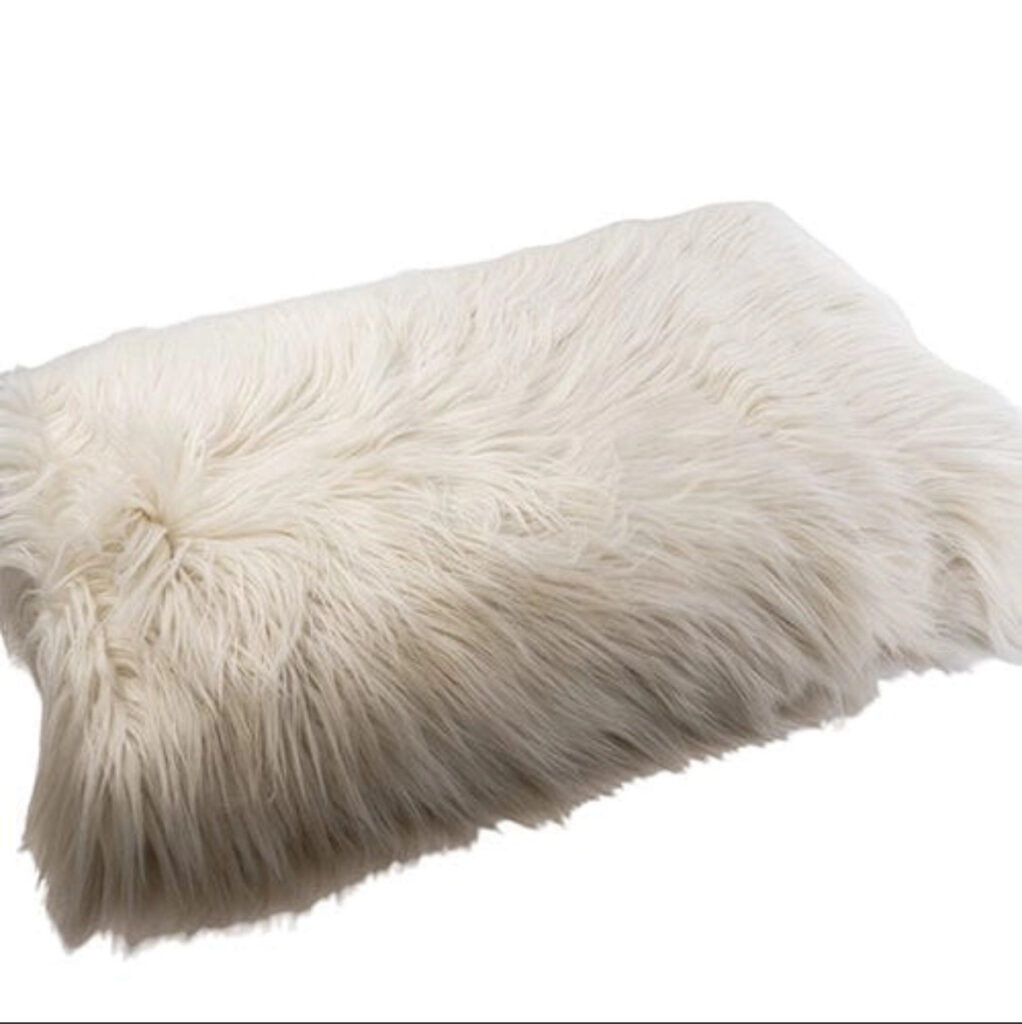 Faux Fur Throw Shaggy White