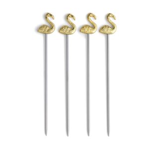 Cocktail Picks Flamingo - set of 4 stainless steel