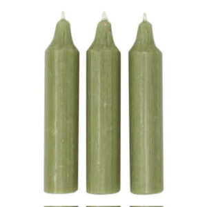 Danish Short Candle Moss Green 11cm