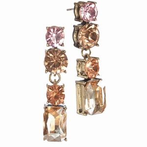 Grande Drop Earrings Old Gold Champagne and Rose