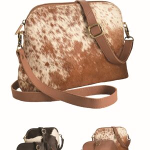 Crossbody Bag Vintage Style Cow Hide Fur