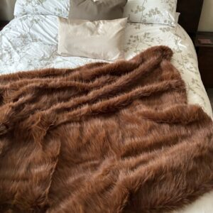 Faux Fur Extra Long Pile Luxury Throw - Bear