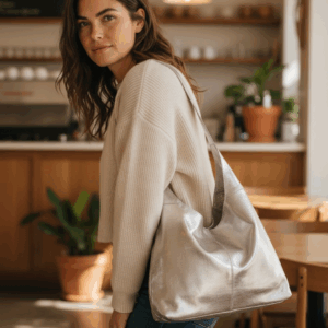 Metallica Cowhide Slouch Bag Silver Spirit