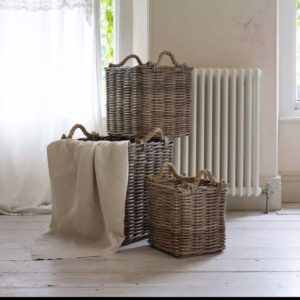 Square Kubu Basket with rope handles large
