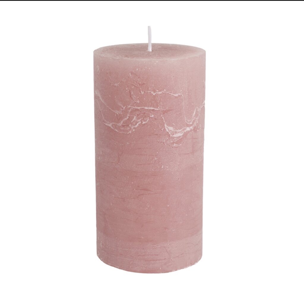 Grand Illusions Rustic Pillar Candle Dusky Pink