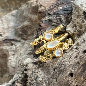 Mother of Pearl Triple Band Adjustable Ring