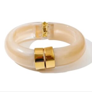 Acrylic Chunky Bangle Cream