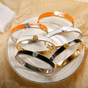 Roman Numeral Bangle White/Gold