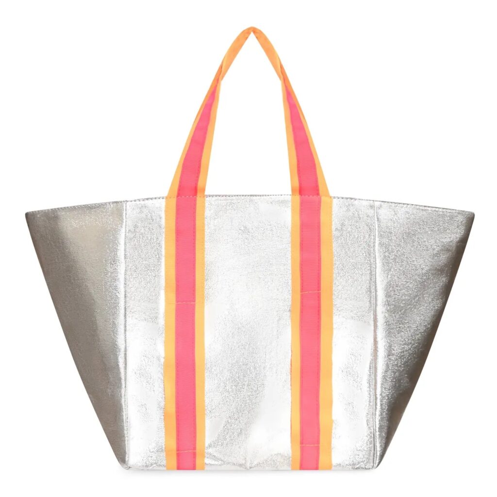 Cockatoo Hot Stripe Silver Tote Bag