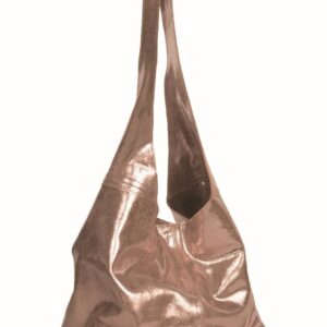 Rose Copper Metallica Slouch Cowhide Bag