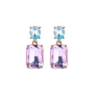 Twin Gem Earring Lilac/Aqua