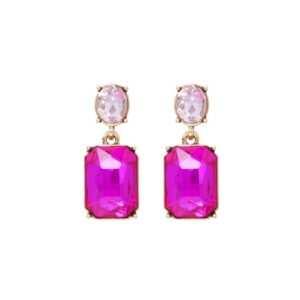 Twin Gem Earrings Hot Pink/Light Pink