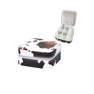 Cowhide Print Square Jewellery Case
