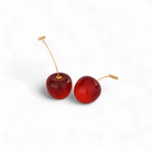 Thread-through Cherry Drop Earrings