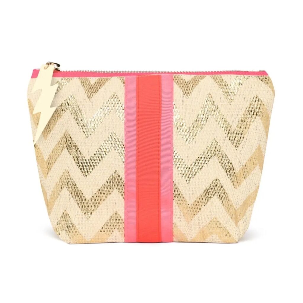 Cockatoo Hot Stripe Small Gold Zig-Zag Bag