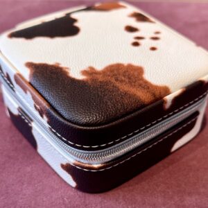 Cowhide Print Square Jewellery Case