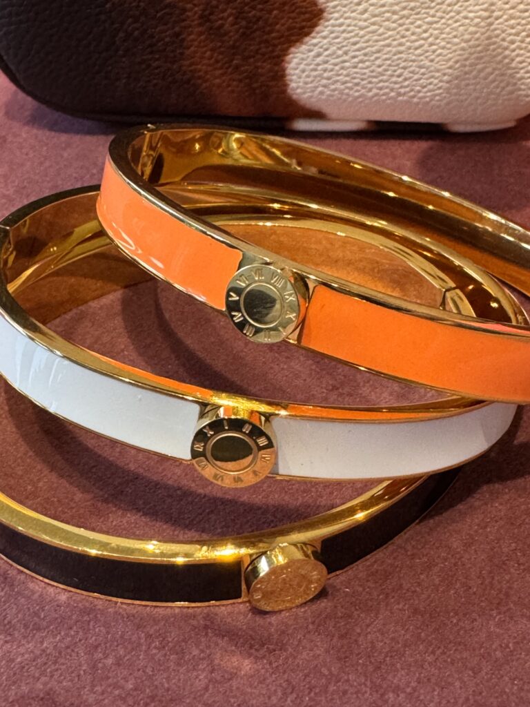 Roman Numeral Bangle Orange/Gold