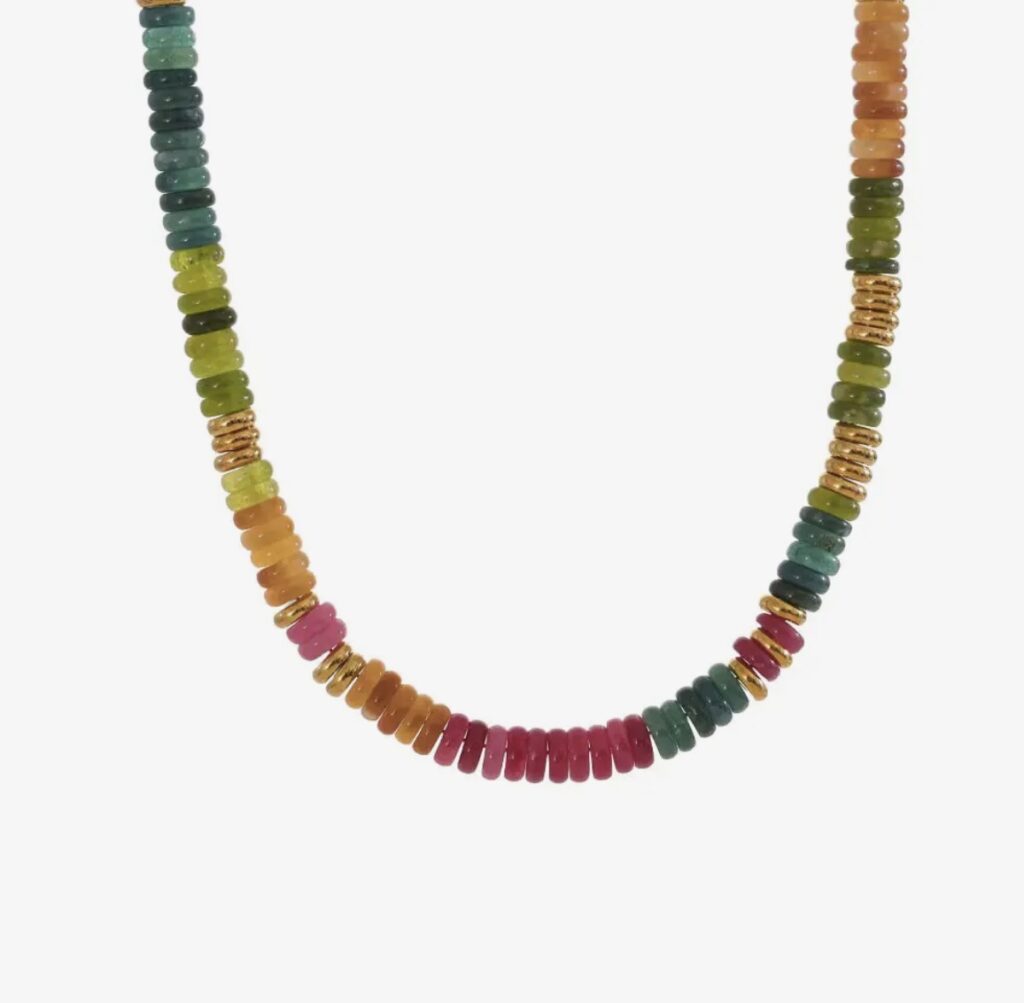 Semi Precious Beaded Necklace Multicolour