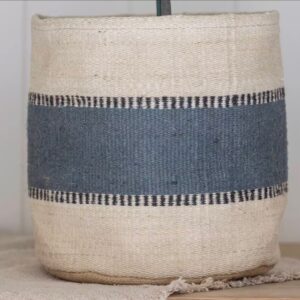 Jute Planter Lined Blue Stripe
