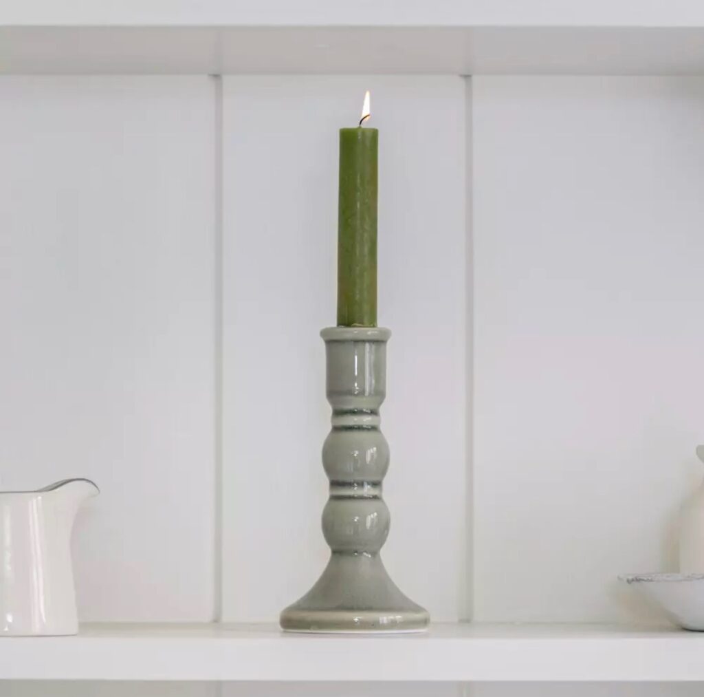 Candleholder Romano Green Crackle